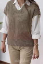 ست ژیله بافت و شومیز کد 1169 - Image 4