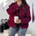 ترنچ کت مخمل مدل لیا‌ کد 1165