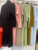 بافت دو تیکه بلند یقه گرد کد 1214 - Image 3