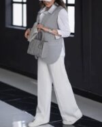 ست شومیز و شلوار و ژیله مدل آوینا‌ کد 1278 - Image 3