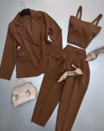 ست کت و شلوار و کراپ مدل ماهریس کد 1315 - Image 6