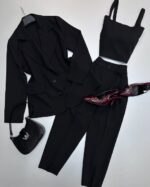 ست کت و شلوار و کراپ مدل ماهریس کد 1315 - Image 2