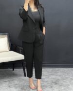 ست کت و شلوار و کراپ مدل ماهریس کد 1315 - Image 3