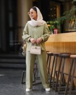 ست شومیز و شلوار و وست مدل نوروز کد 1338 - Image 9