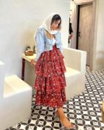 ست شومیز و دامن مدل اناشید کد 1360 - Image 2