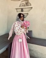 ست شومیز قلبی و دامن مدل love کد 1402 - Image 9