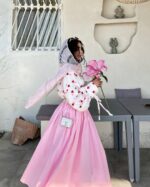 ست شومیز قلبی و دامن مدل love کد 1402 - Image 7