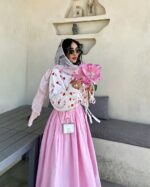 ست شومیز قلبی و دامن مدل love کد 1402 - Image 8