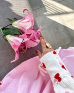 ست شومیز قلبی و دامن مدل love کد 1402 - Image 5