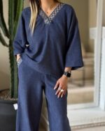 ست شومیز و شلوار مدل آیلین کد 1428 - Image 6