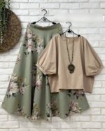 ست شومیز و دامن مدل گلی کد 1426 - Image 8