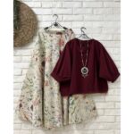 ست شومیز و دامن مدل گلی کد 1426