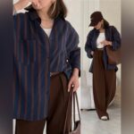 شومیز مدل راه راه کد 1414