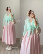 ست شومیز و دامن مدل پری کد 1532 - Image 4