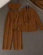 ست سه تیکه کت و شلوار و کراپ مدل روجان کد 1542 - Image 5