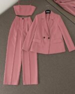 ست سه تیکه کت و شلوار و کراپ مدل روجان کد 1542 - Image 2