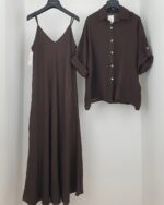 ست شومیز و سارافون مدل فلاور کد 1586 - Image 5