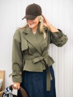 ترنچ کت کوتاه مدل الی کد 6091