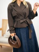 ترنچ کت کوتاه مدل الی کد 6091 - Image 2