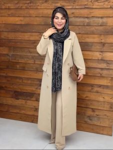 ترنچ کت بلند و شلوار نیم بگ مدل لامیا کد 6185