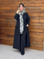 ترنچ کت بلند و شلوار نیم بگ مدل لامیا کد 6185 - Image 3