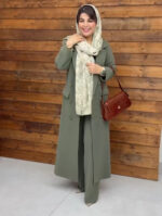 ترنچ کت بلند و شلوار نیم بگ مدل لامیا کد 6185 - Image 4