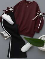 ست دورس و شلوار خط دار پاپیونی کد 6227 - Image 5