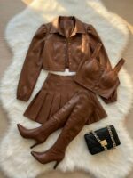 ست کت و دامن و کراپ مدل هلنا کد 6308 - Image 5