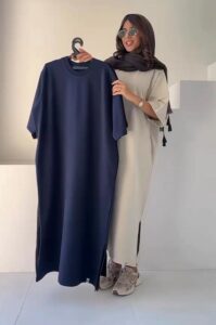 تیشرت بلند بغل چاک دار مدل vibe کد 6550